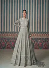 Grey Colour Zarina By Sayuri Georgette Gown With Dupatta Suppliers In India 5620