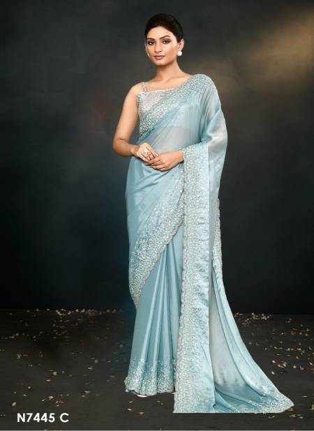 Grey Colour kaavyani Vol 5 By Mahotsav Designer Party Wear Saree Wholesale Online N7445 C