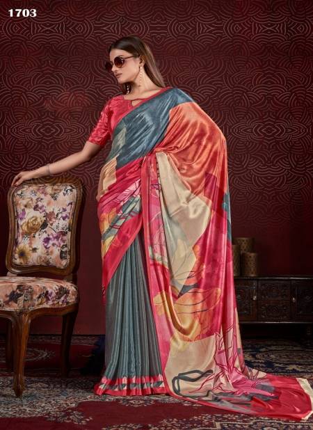 Grey Multi Colour Hanoi By Jivora Crepe Digital Printed Casual Wear Saree Wholesale Online 1703