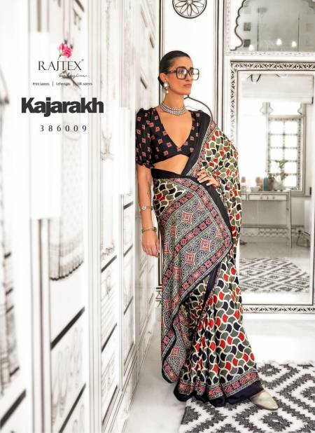 Grey Multi Colour Kajarakh By Rajtex Printed Satin Crepe Best Sarees Wholesale Shop In Surat 386009