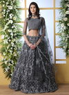 Grey Khushbu Designer Wedding and Party wear Embroidery Net Lehenga Choli 1211