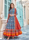 Sky Blue Handwork with Traditional Patola Print Designer Salwar Suit  1052