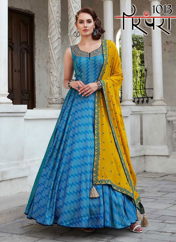 Parampra Vol 3 Latest Heavy Faux Georgette Printed With Hand Work Long Gown Collection 