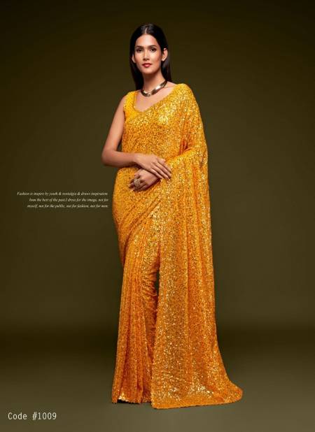 Honey Yellow Colour Zeel The Starlit Sarees Georgette Party Wear Saree Wholesale Online 1009