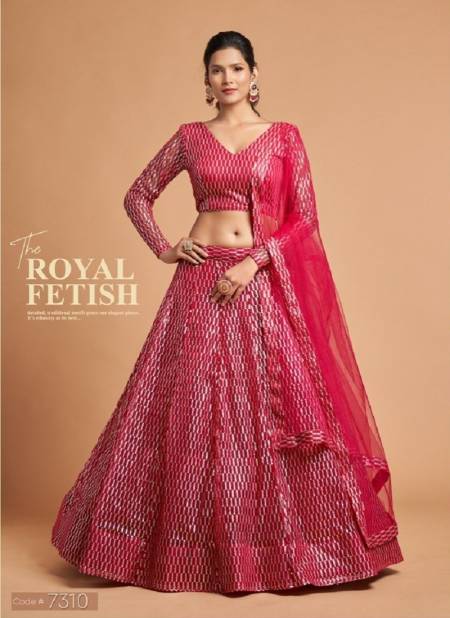 Hot Pink Colour Neo Romantic Vol 2 By Zeel 7306 To 7315 Series Wholesale Party Wear Lehenga Choli Manufacturers 7310
