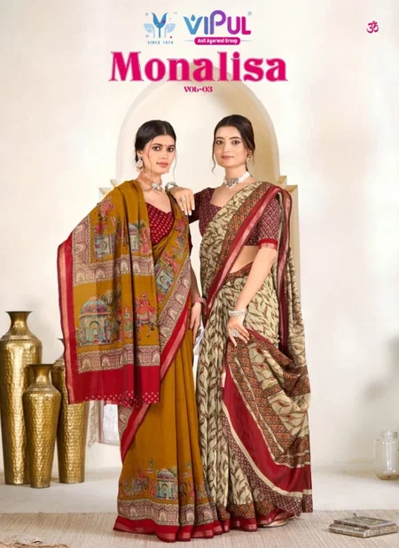 Monalisa Vol 3 By Vipul Cotton Printed Surat Saree Wholesale Market
