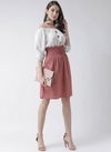 Ind 017 Fancy Wear Wholesale Ladies Top And Skirt Peach 1