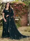 Indigo Work Subhash Saree Shringar Georgette Zari Foral And Butti Work Printed Designer Heavy Saree 65003