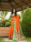 Orange Kasturi silk Soft Silk With Traditiona Pallu Designer Party Wear And Festival Silk Saree Collections 1002