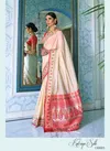 White RajTex Katriya Silk Pure Silk Weaving Work Designer and Party Wear Saree 13005