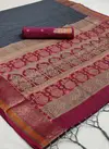 Grey Katriya Silk Pure Silk Weaving Designer Rich Look Saree  13003-1