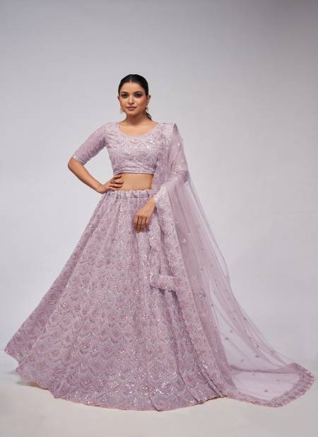 Kesar Fab Function Wear Soft Net Lehenga Choli Exporters In India KF 422 Lavender