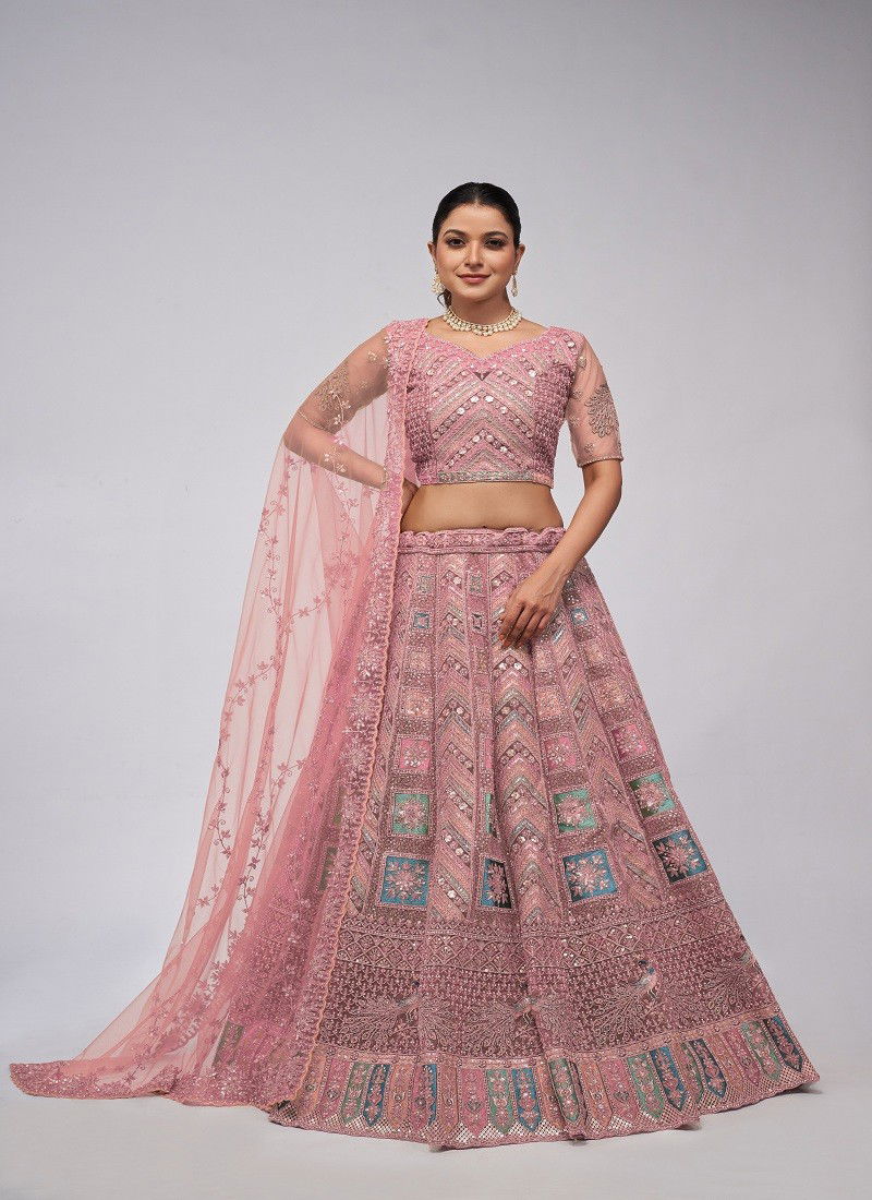 Kesar Fab Function Wear Soft Net Lehenga Choli Wholesale Shop In Surat KF 458 Pink