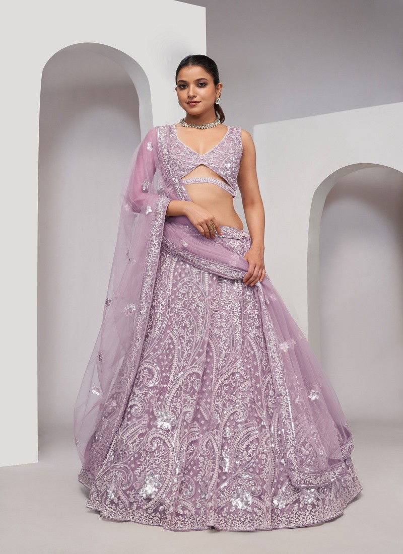 Kesar Fab Function Wear Soft Net Lehenga Choli Wholesale Shop In Surat KF 468 Purple