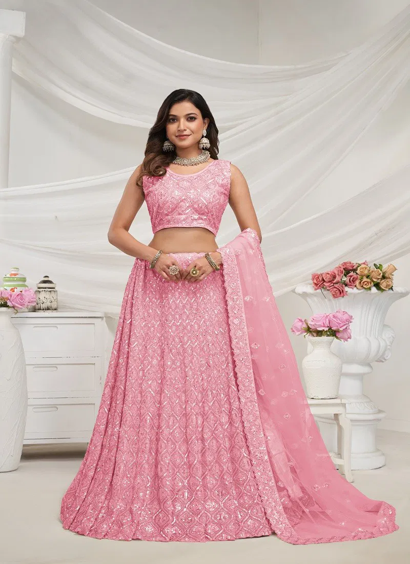 Kesar Fab Occasion Wear Soft Net Lehenga Choli Wholesale Online KF 428 Pink