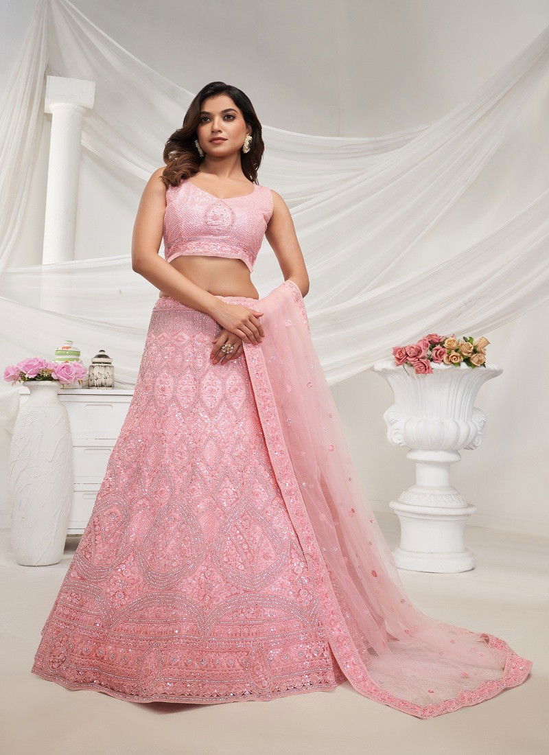 Kesar Fab Occasion Wear Soft Net Lehenga Choli Wholesale Online KF 429 Pink