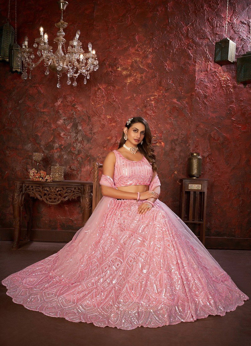 Kesar Fab Occasion Wear Soft Net Lehenga Choli Wholesale Online KF 433 Pink