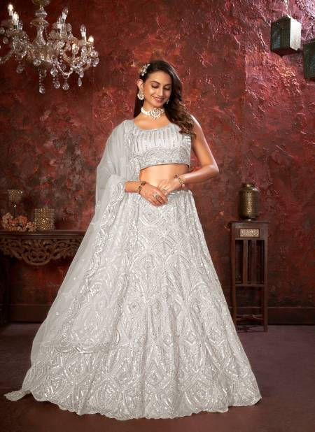 Kesar Fab Occasion Wear Soft Net Lehenga Choli Wholesale Online KF 433 Silver