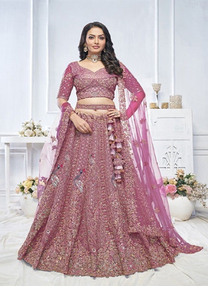 Kesar Fab Soft Net Party Wear Designer Lehenga Choli Online Wholesale KF 01 Onion