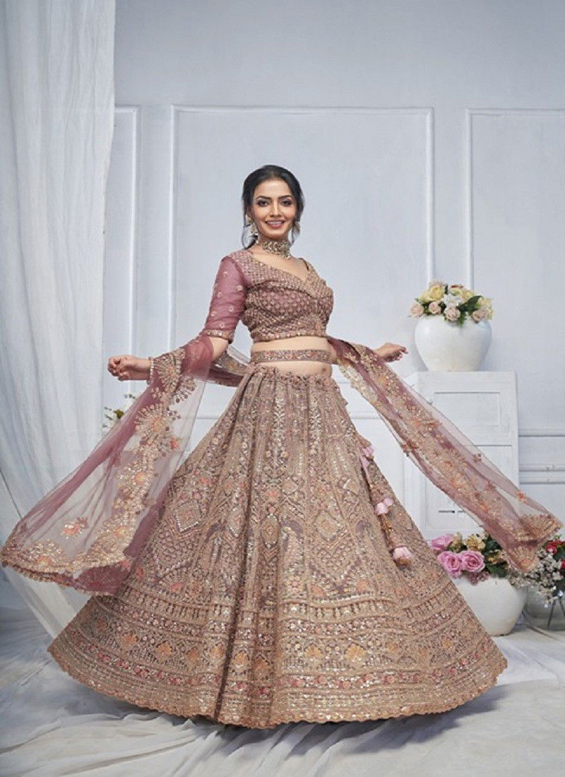 Kesar Fab Soft Net Party Wear Designer Lehenga Choli Online Wholesale KF 03 Onion