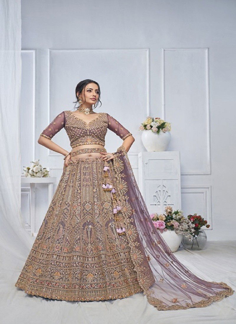 Kesar Fab Soft Net Party Wear Designer Lehenga Choli Online Wholesale KF 03 Purple