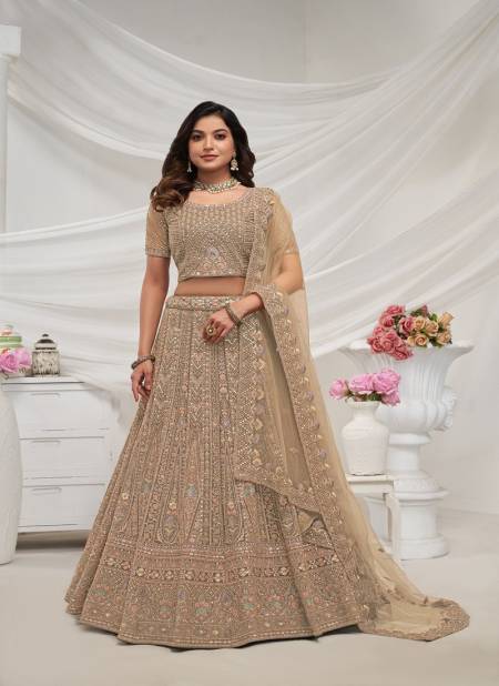 Kesar Fab Wedding Wear Soft Net Lehenga Choli Wholesale In India KF 476 Beige