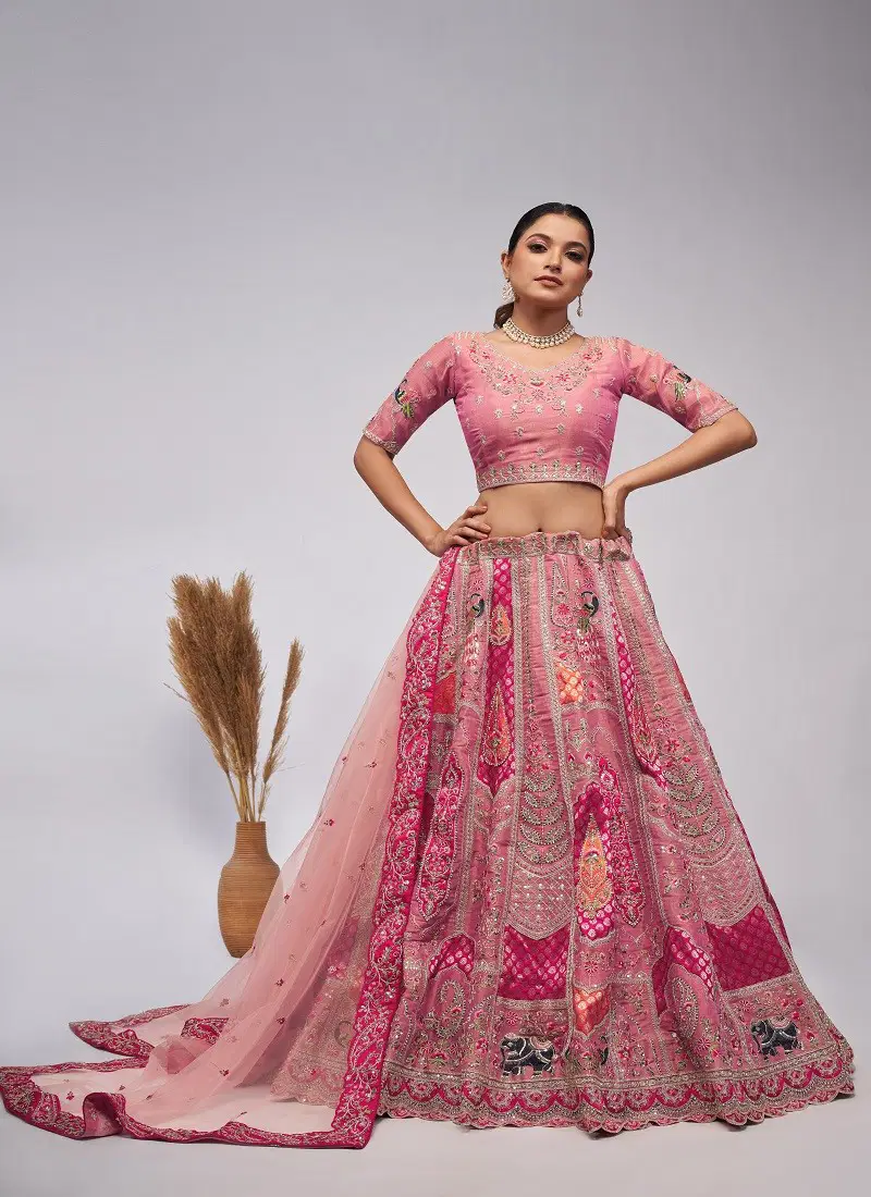 Kesar Fab Wedding Wear Soft Net Lehenga Choli Wholesale In India KF 492 Pink