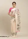 Cream Kessi Pooja Cotton Linen Designer Saree 2210