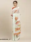 White Designer Kessi Pooja Cotton Linen Party wear Saree 2208