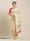 Yellow and White Kessi Pooja Designer Cotton Linen Saree 2207