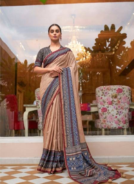 Khaki Colour Paathsala By Rewaa Khadi Silk Saree Wholesale Price In Surat R203