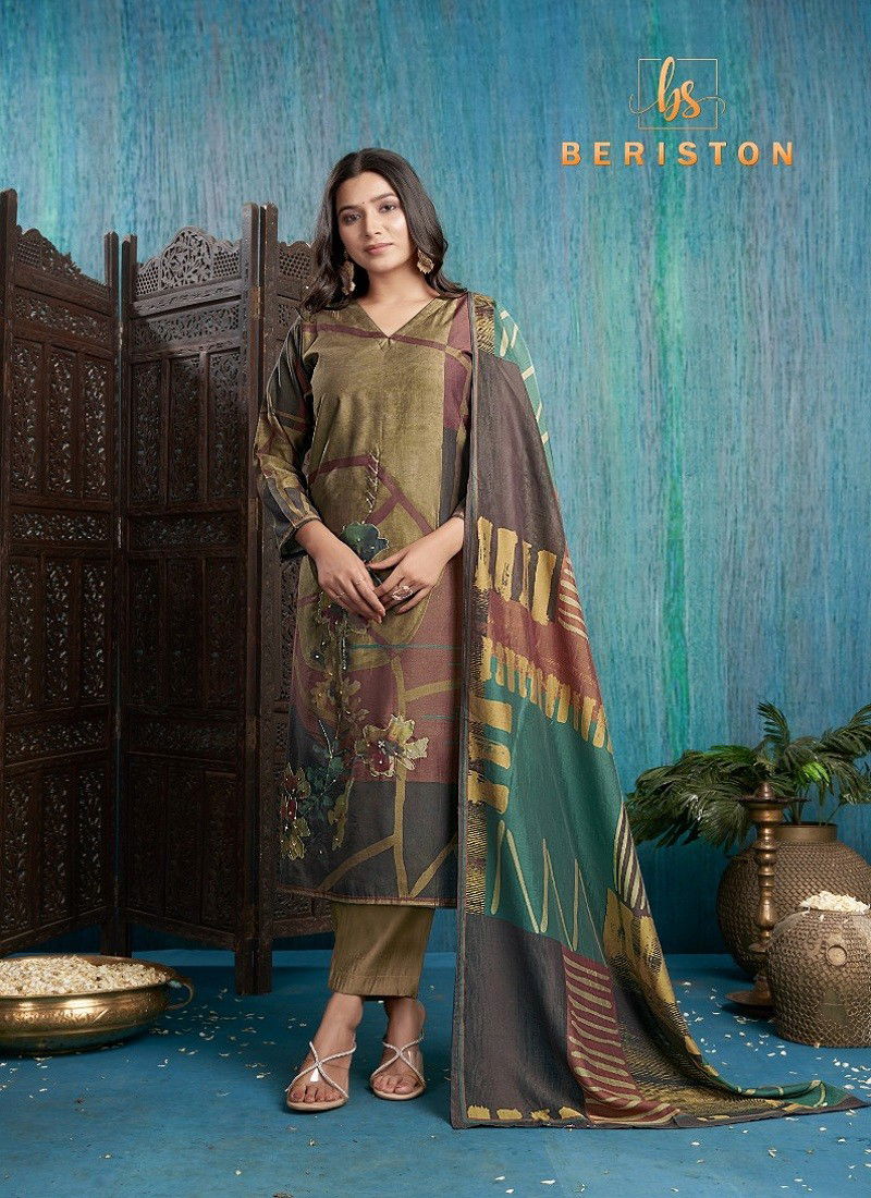 Khaki Colour Sparkle Vol 1 By Beriston Viscose Silk Kurti With Bottom Dupatta Manufactures 103