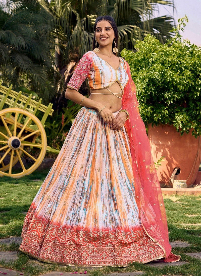 Lavanya By Zeel Clothing Wedding Chinon Lehenga Choli Manufacturers 5051-Pink