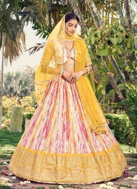 Lavanya By Zeel Clothing Wedding Chinon Lehenga Choli Manufacturers 5051-Yellow