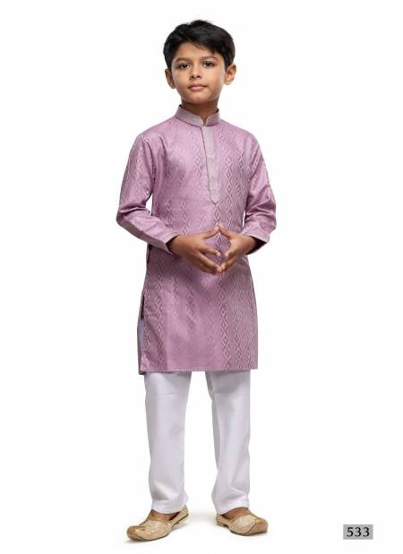 Lavendar Colour Kids Occasion Wear Designer Kurta Pajama Wholesale Shop In Surat 533