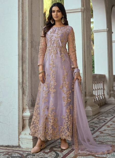 Lavendar Colour Sabah Ruksar Party Wear Designer Salwar Suits 1003