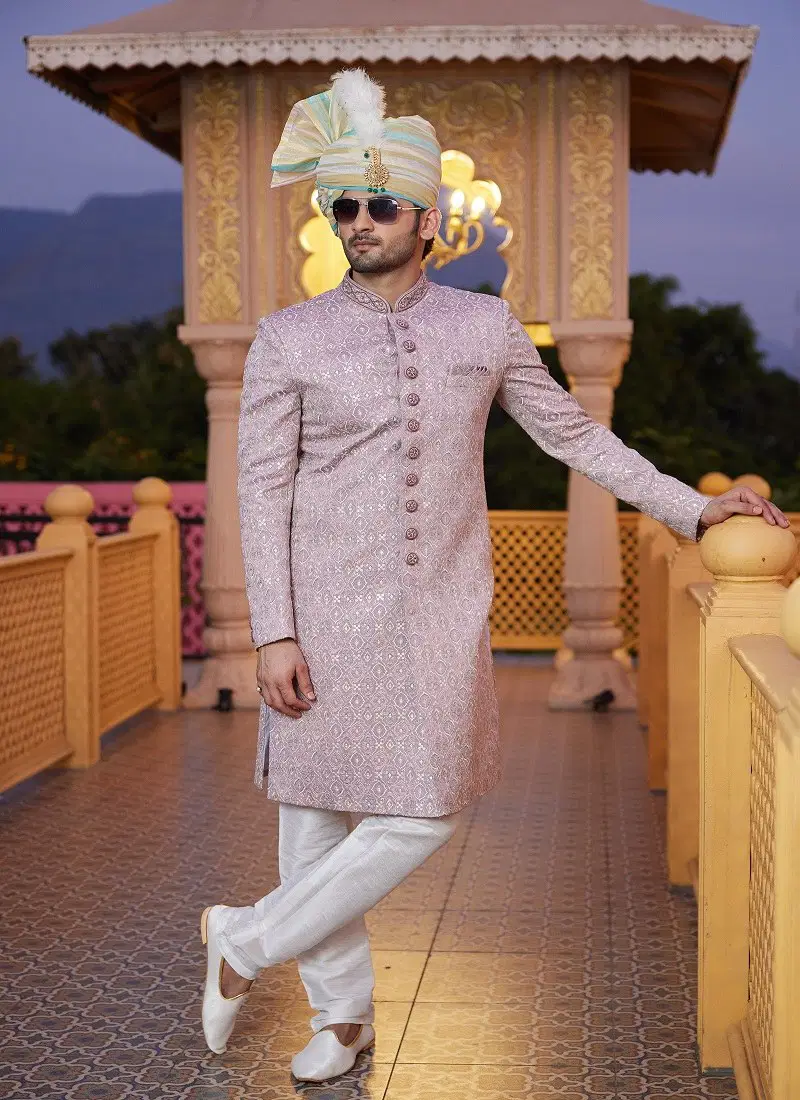 Lavender Colour 1660 Function Wear Mens Sherwani Surat Orders In India 3317