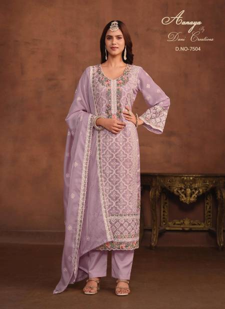 Lavender Colour Aanaya Vol 175 By Twisha Soft Organza Salwar Suits Wholesale Market In Surat 7504