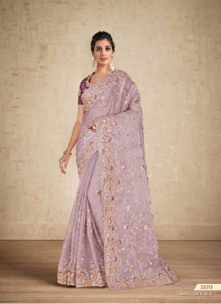 Lavender Colour Alyona By Mahotav Party Wear Saree Catalog 22213