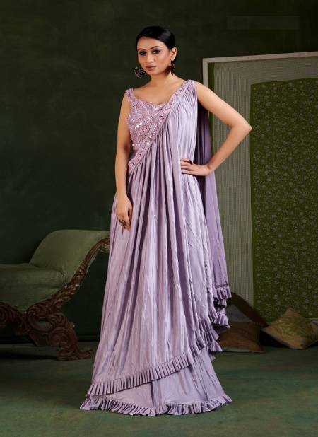 Lavender Colour Amoha 1015899 Colours Party Wear Sarees Catalog 1015899 E