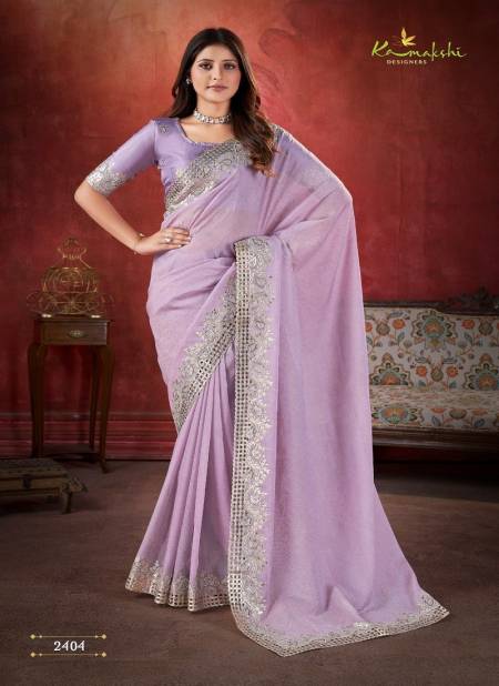 Lavender Colour Aza By Kamakshi Designers Pure Crush Soft Silk Wear Saree Wholesale Online 2404