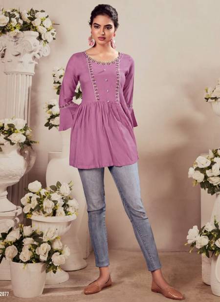 Lavender Colour Batak Vol 2 Designer Wholesale Ladies Top 2077