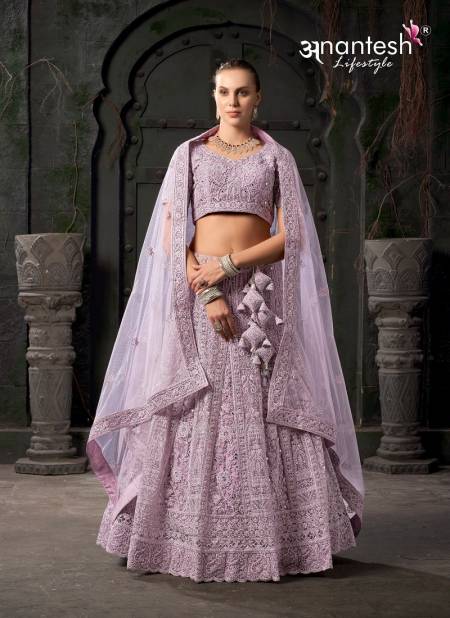 Lavender Colour Bridle Couture Vol 3 By Anantesh Engagement Wear Net Lehenga Choli Online Wholesale 9011