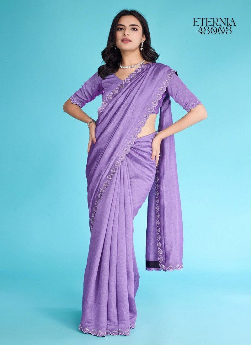 Lavender Colour Eternia By Sethnic Khadi Shimmer Saree Exporters In India 48003