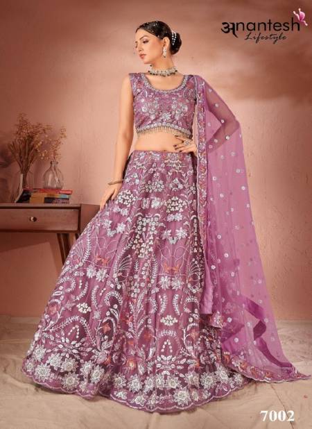 Lavender Colour Festivals Vol 1 By Anantesh Georgette Wedding Wear Lehenga Choli Wholesale Online 7002