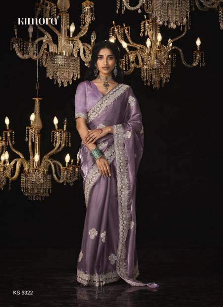 Lavender Colour Kajal Vol 14 By Kimora Pure Fancy Fabric Designer Saree Wholesale In Delhi KS 5322