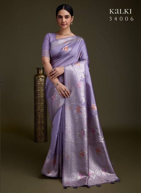 Lavender Colour Kalki By Sethnic Soft Silk Fancy Saree Wholesale Market In Surat 34006