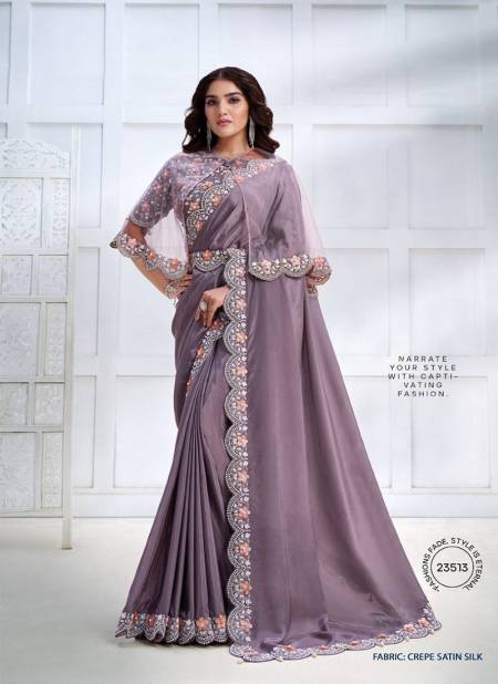 Lavender Colour Majestica 23500 By Mahotsav Party Wear Saree Best Wholesale Shop In Surat 23513