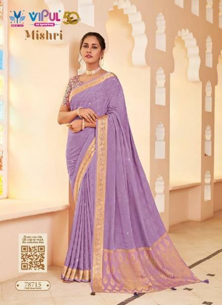 Lavender Colour Mishri By Vipul Weaving Sarees Wholesale Clothing Distributors In India 78715