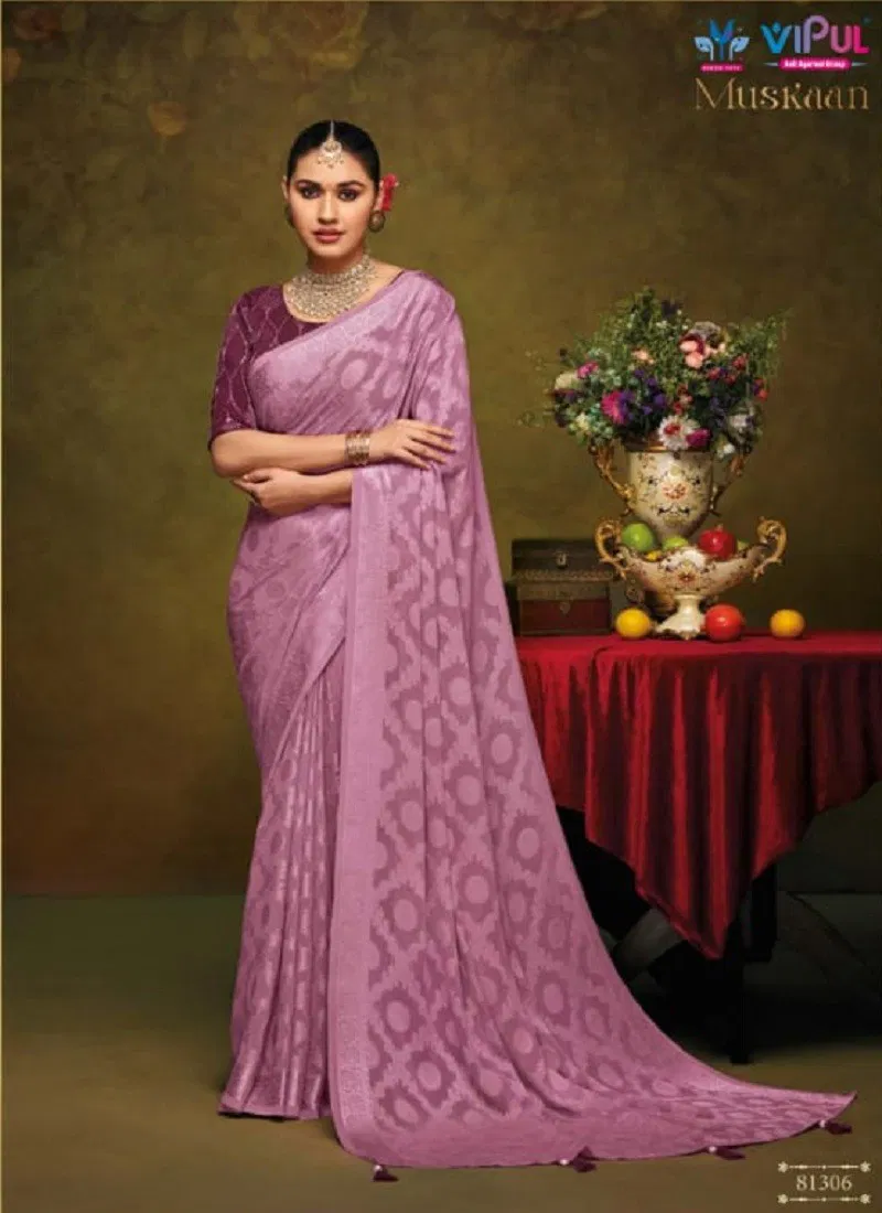 Lavender Colour Muskaan By Vipul Tore Brasso Wholesale Sarees Suppliers In Mumbai 81306